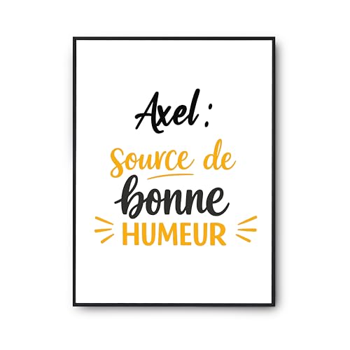 Poster Axel source de bonne humeur imprimé en France pour déco murale