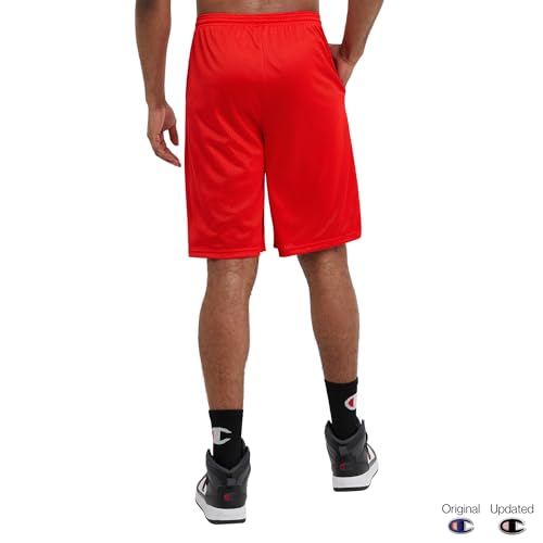 Champion mens 9" Shorts, Mesh Shorts, 9", Mesh Basketball Shorts, Mesh Gym running shorts, Crimson-407q88, Small US - image 2