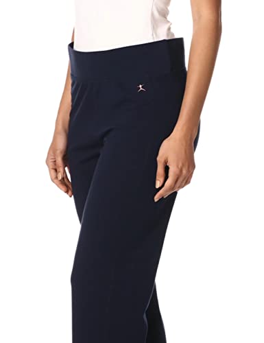 Danskin Calça de ioga feminina de caimento elegante, Azul-marinho meia-noite, Large