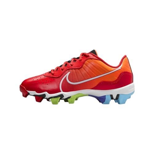 Nike Alpha Huarache 4 Keystone Big Kids' Baseball Cleats (FZ8657-601, Light Crimson/Hyper Crimson/Black/White) Size 6