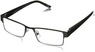Foster Grant Men's Chip Non Polarized Square Reading Glasses, Gunmetal/Transparent, 59 mm 2