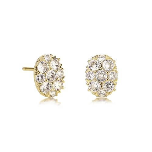 ZAVANA Pendientes Grandes con Piedras de Circonita Cúbica, Dorados o Plata Para Mujer