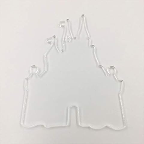 10pcs Castle Acrylic Keychain Blank Clear, Plexiglass Laser Cut Blank Key Tag for Crafting Accessory 1/8" Thickness Cover