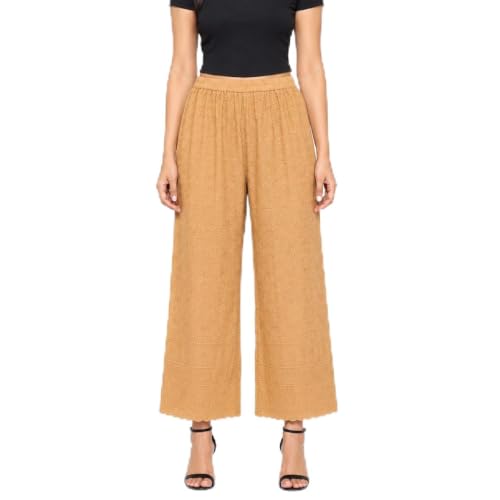 Image of Vastraa Fusion Women's Regular Fit Cotton Chikan Palazzo