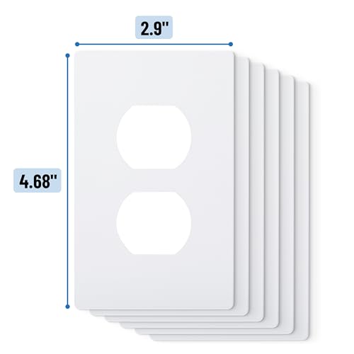 Placa de pared sin tornillos Bates pack de 6 cubiertas de toma de corriente blancas para enchufe 4
