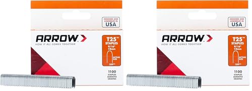 Image of Arrow T25 Staples Box 1000 14mm 9/16-Inch, Grey (Pack of 2)