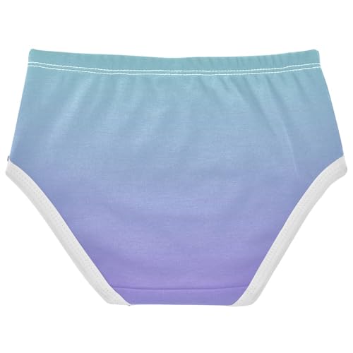Joisal Green Blue Medium Purple Gradient Little Girl Panties Toddlers Underwear Floral Cotton Print Briefs Girls Undies 2t2