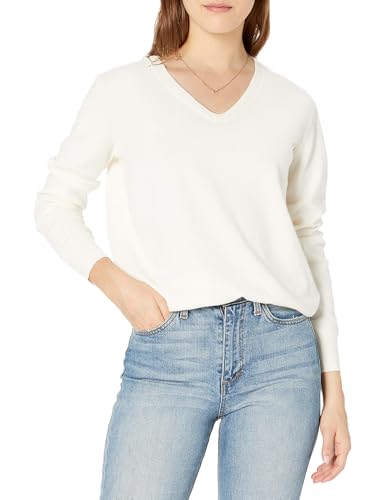 Image of QUALFORT Women's Sweaters Long Sleeve Soft Lightweight Basic Knitted Pullover Sweater