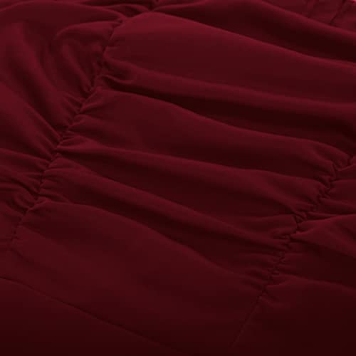 Belle Poque Women Off Shoulder Short Sleeve Pencil Dress Bodycon Wedding Guest Party Cocktail Dresses Dark Red Xl #TOP5