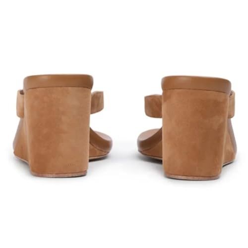 Flip Flops for Women Women's high-heeled slippers. About 12cm heel height Wedges slippers Brown (black) sandals .Flip flops.3