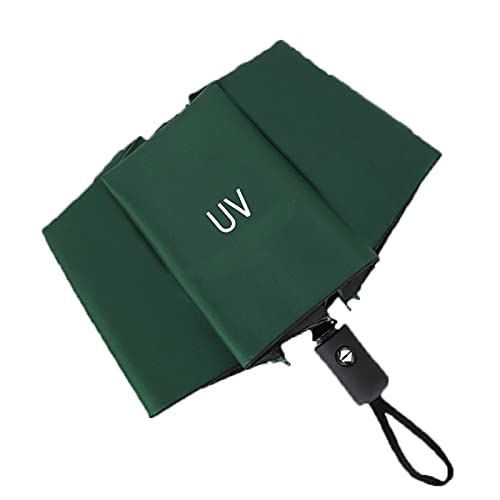 Parapluie Pliant, 8 Robuste Nervures Parapluie De Voyage Compact Coupe-Vent Léger Ouverture Et Fermeture Automatique, pour Homme Femme pour Les Jours Pluvieux Et Ensoleillés (Vert) Cover