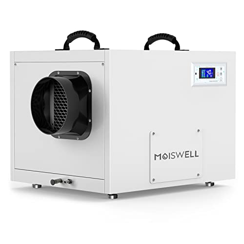 Moiswell 212 Pints Commercial Dehumidifier with Pump and Drain Hose, Crawl Space dehumidifier Basement, Industry Water Damage Unit for up to 8,000 sq ft Basements, Ideal for Industrial or Whole Home and Job Sites Moiswell 212 Pints Commercial Dehumidifier with Pump and Drain Hose, Crawl Space dehumidifier Basement, Industry Water Damage Unit for up to 8,000 sq ft Basements, Ideal for Industrial or Whole Home and Job Sites
