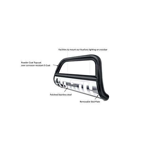 Image of Black Horse Bull Bar Skid Plate Black Compatible with 1996-2001 Ford Explorer|1998-2000 Ford Ranger|1997-2001 Mercury Mountaineer-CBBS-FOB2701SP
