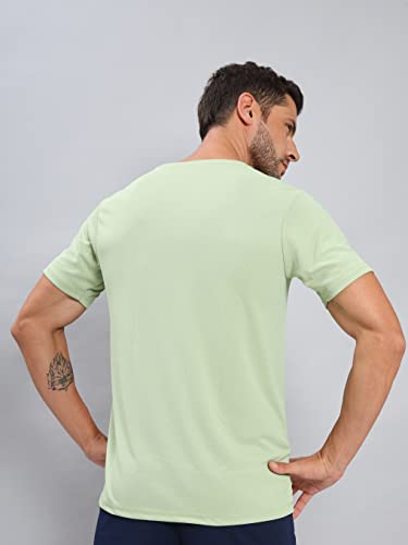 Image of TECHNOSPORT Men's Slim Fit Polyester Activewear Sports T-Shirt with Moisture-Wicking Comfort for Workout, Running & Gym