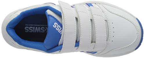 K-Swiss Performance Court Smash Strap Omni, Unisex-Kinder Tennisschuhe, Weiß (White/Brilliant Blue 128M), 33.5 EU (1.5 UK)