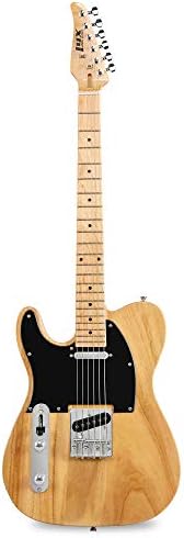 LyxPro 30” Electric Guitar Left Hand TL Series, Full-Size Paulownia Wood Body, 3-Ply Pickguard, C-Shape Neck, Ashtray Bridge, Quality Gear Tuners, 3-Way Switch & Volume/Tone Controls, 2 Picks, Natural