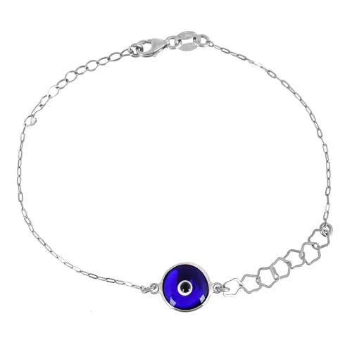 Image of OVANA 925 Sterling Silver Evil Eye Bracelet | Adjustable Fit | 925 Hallmarked | Elegant Design | Gift for Girlfriend, Sister, Bhabhi, Women and Girls