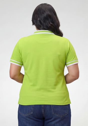 Image of Wear Your Opinion Plus Size Women Polo V Neck Stripe Collar Tshirt Top | Half Sleeve