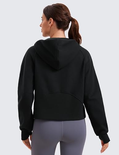 CRZ YOGA Womens Fleece Lined Full Zip Hoodies Oversized Long Sleeve Casual Workout Hooded Sweatshirt with Thumb Holes2