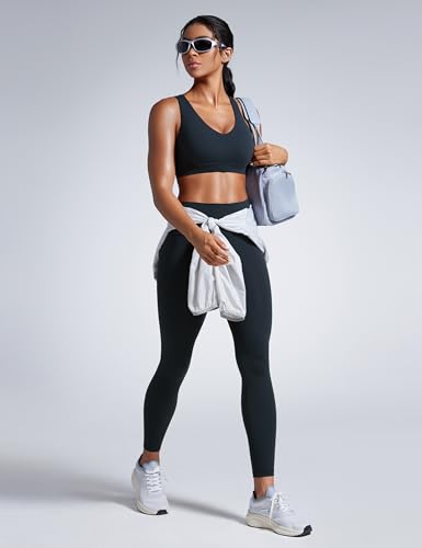 Image of CRZ YOGA Butterbreeze Cross Back Sports Bras | Medium Support, Removable Pads, Training, Fast Dry, Scoop Neck, Cut-Out, Adjustable Wide Straps, for Women