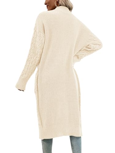 Image of Onedreamer Womens Long Cardigan Sweaters Open Front Cable Knit with Pockets