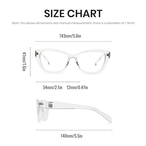 Image of Cyxus Cat Eye Blue Light Glasses for Women Reduce Eye Strain 8154 | Eye Protection,UV Protection,Stylish Chunky Frame,Ideal for Office Work Daily Work