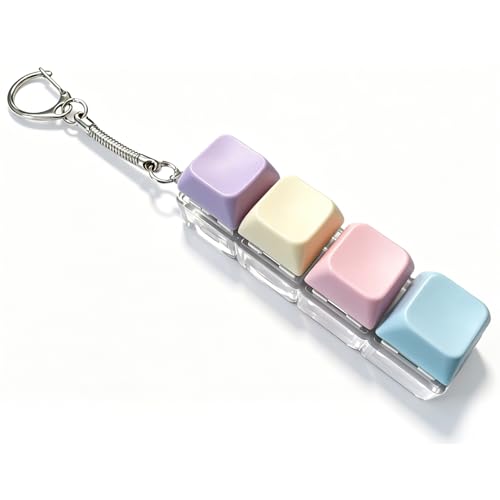 Zegnuem Fidget Toys Dekompression Spielzeug Schlüsselanhänger Tastatur Fidget Spielzeu Lustig Bunter Tastatur Fidget Stressabbau & Konzentration für Dekompression Verbrauch Zeit