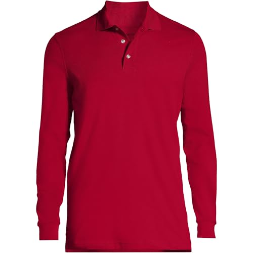 Image of Lands' End School Uniform Kids Long Sleeve Interlock Polo Shirt