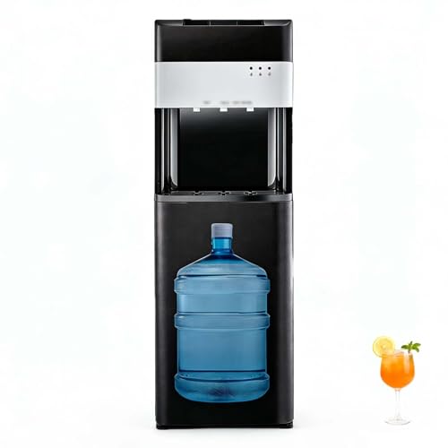 CUTANGELAR Dispensador Independiente con Seguro Infantil, Carga Inferior Agua Caliente/Fría, 3 Opciones Temperatura (Caliente/Fría/Ambiente), Tanque Acero INOX 304, para Garrafas 3-5 Galones