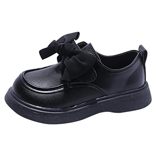 2 to 14 Kids Flat Sole Shoes Baby Leather Shoes Middle School Girls Single Shoe Girls Leather Shoes Bow Knot
