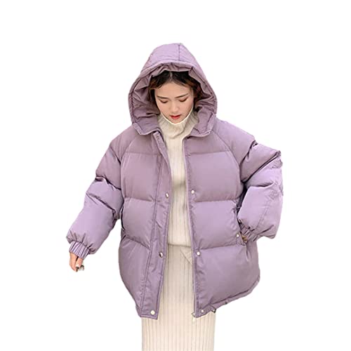 Parka chaude à capuche en coton femme violet XS veste rembourrée décontractée