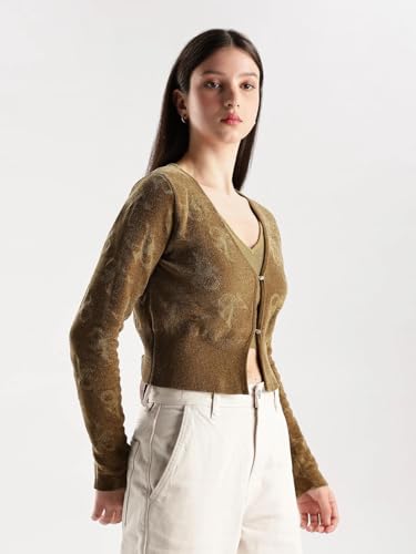 Image of Regular Fit Modal V-Neck Front-Open Sweater