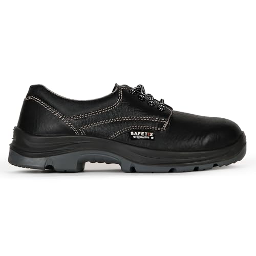 Image of PERF HERMES Safety Shoe - Premium Steel Toe Work Boots with Breathable Leather, Anti-Slip Sole, and Antibacterial Lining for Industrial and Construction Safety