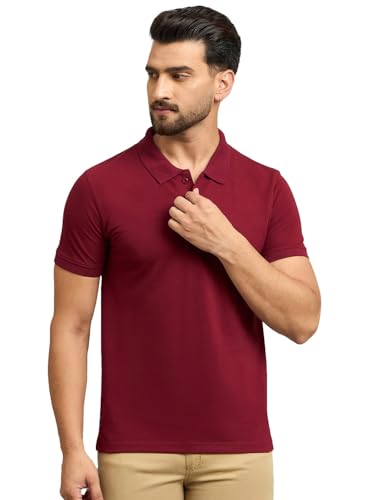 Image of Men's Half Sleeve Solid Cotton Polo T-Shirt | Premium Soft Fabric