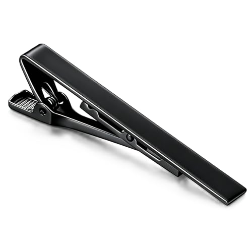 Tie Clip for Wedding Anniversary Business Meeting Best Gifts,Tie Clips，Jewelry (Black)