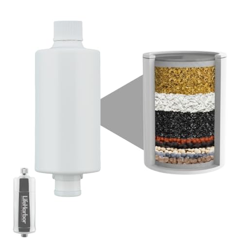 Image of Life Harbor 15-Stage Water Softener Cartridge for Tap & Shower Filter | Hard Water & Chlorine Removal | Provides Soft Water for Healthy Skin, Hair & Nails | Filter Life - 6 Months