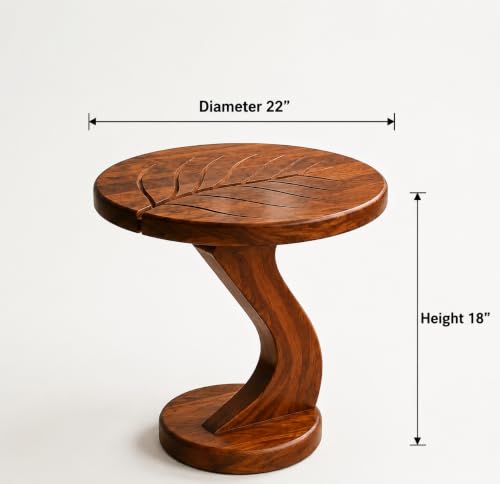 Image of Coffee Table for Living Room Wooden | Sheesham Wood Center Table | End Table | Sofa Side Table | Teapoy Table for Living Room | (Honey Finish)