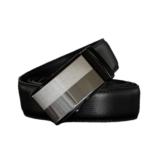 Men's Solid Color 3.5Cm Leather Belt Automatic Buckle Alloy Buckle Casual Belt4