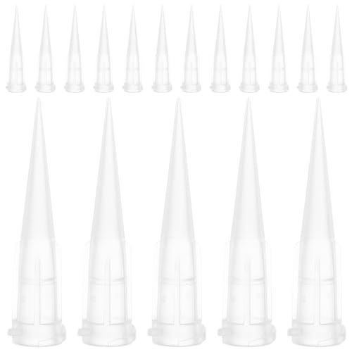 SHINEOFI 30 Pièces Aiguille de Distribution de Laboratoire Conique Blanche en Plastique, Performance Précise et Utilisation Facile pour Adhésifs Chimiques et Huile en Procédures