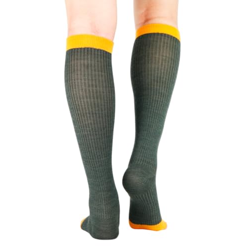Image of JAVIE Merino Wool Jumbo Dots Compression Socks with Seamless Toe, Knee High Stockings for Women & Men (15-20mmHg)
