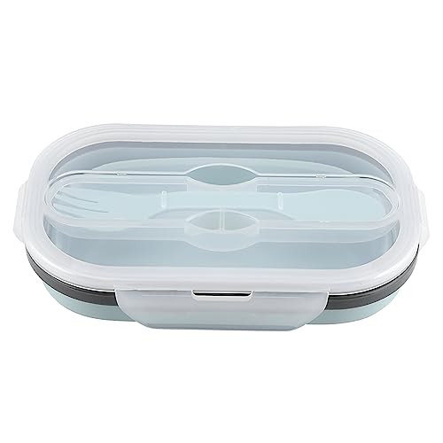 Respicefinem Food Grado Silicona Lunch Box Box Rectange Rectange Altenter de almacenamiento de alimentos Azul ideal para uso interno y exterior hecho de materia segura no tóxica (Azul nórdico)