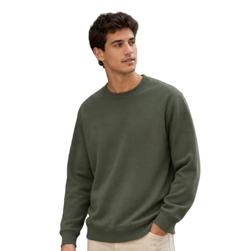 Image of Nobero Sweatshirts for Man Stylish | 280 GSM Rich Cotton Fleece Solid Regular Fit Full Sleeve Sweatshirt for Men | Stylish Casual Wear Winter Crew Neck Sweatshirt for Men