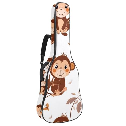 Housse guitare acoustique motif singe dessin animé cadeau original