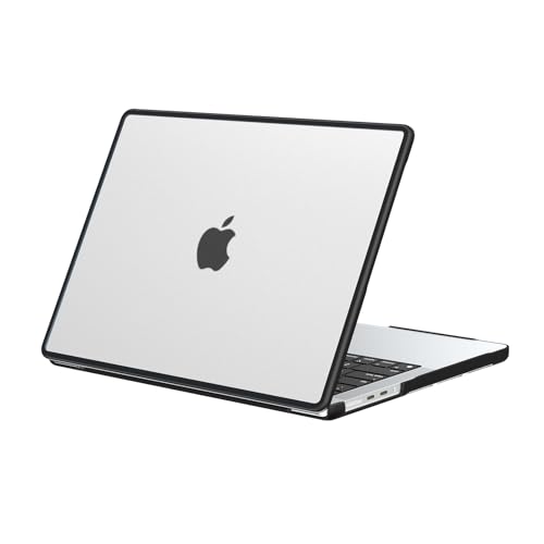 Image of BlueSwan Anti-Cracking Hard Shell Case Compatible for MacBook Pro 14 inch M5 2026 2025-2021 M4 M3 M2 M1 Pro /Max Chip, A3427 A3426 A3434 A3112 A3401 A2442,TPU Frame Matte Protective Cover,Frosted Clear