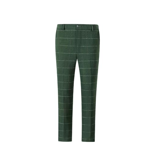 Plaid Men's Pants Vintage Tweed Wool Trousers Men Winter Dress Pants Groomsmen