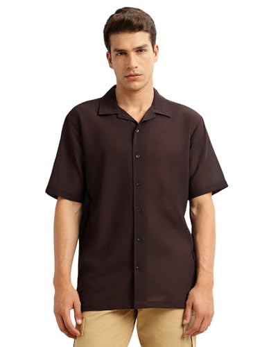 Image of Thomas Scott Men Premium Oversize Fit Casual Shirt | Short Sleeves | Camp Collar | Thai Crepe Polyester Fabric