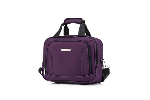 Image of Rockland Melbourne Hardside 2 Piece Expandable Spinner Wheel Luggage Set, Carry-On 20 inch and Tote 14 inch, Purple