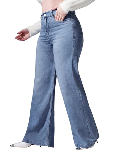Image of Miss Chase A+ Women's Bootcut High Rise Regular Length Stretchable Denim Jeans