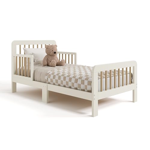 Image of Storkcraft Pasadena Toddler Bed, Frosted Oat & Driftwood