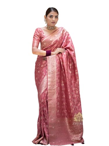 Image of C J Enterprise Women's Pure Kanjivaram Soft Silk Saree Banarasi Style Sarees For Wedding With Blouse Piece (Pari-165)